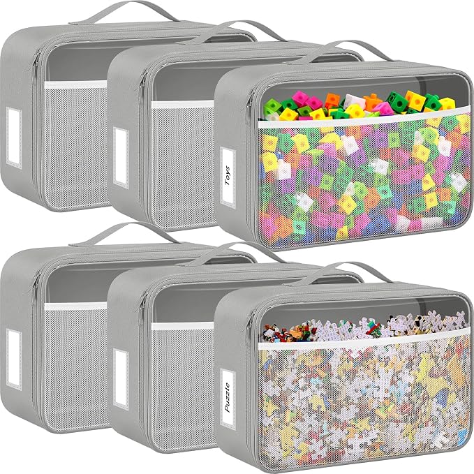 Abbylike 6 Pack Toy Storage Bag Bricks Building Set Car Toy Organization Bags by Abbylike