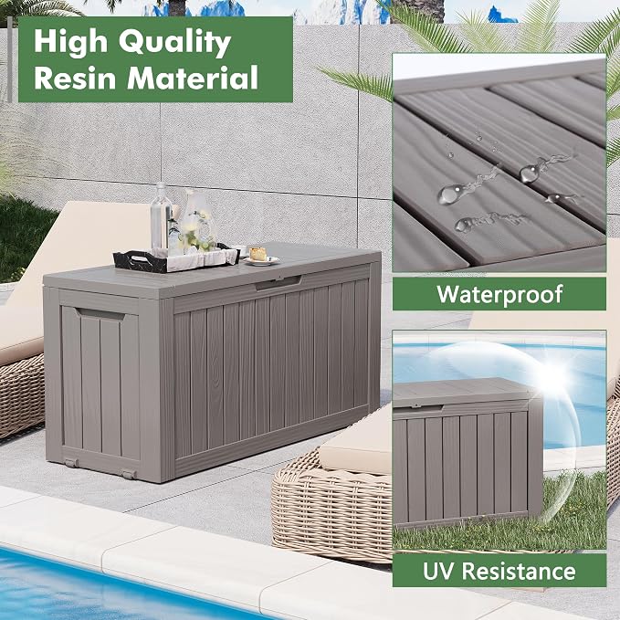 72 Gallon Deck Box Lockable Resin Outdoor Storage Box waterproof Outdoor - Image 5
