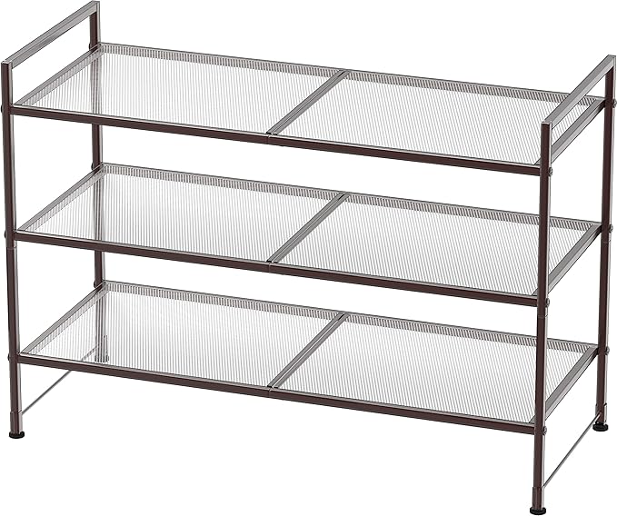 Simple Houseware 3-Tier Stackable Mesh Shoe Rack by SimpleHouseware