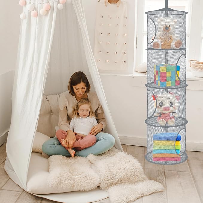 Libeder Mesh Hanging Storage Space Saver Bags Organizer, Foldable Storage - Image 2
