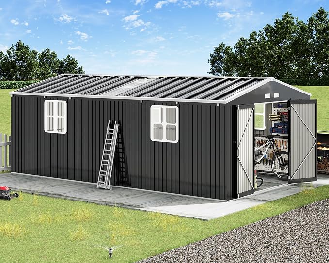 VanAcc 12x20x7.2 FT Outdoor Storage Shed by VANACC