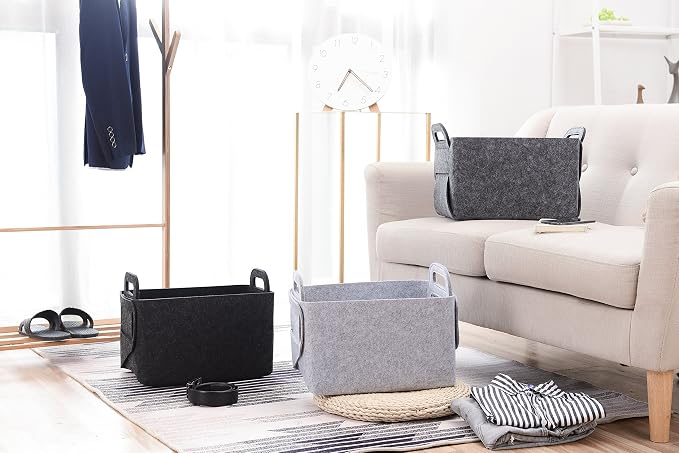 Storage Basket Felt Storage Bin Collapsible& Convenient Box Organizer - Image 6