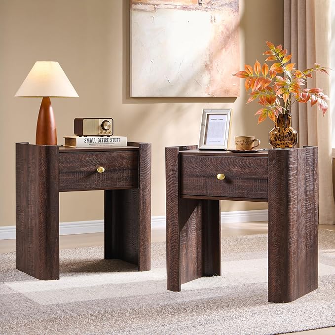 23.6" Tall Modern Nightstand Set of 2, Wooden Night Stand by IFGETEnrichYourLivingSpace