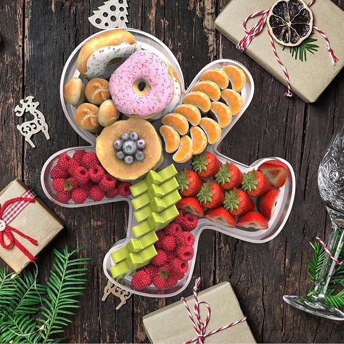 11" Christmas Gingerbread Man Charcuterie Boards, Acrylic Reusable Serving Tray - Image 5