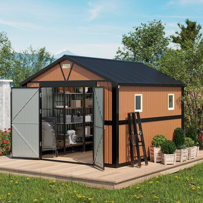 10x12 Ft Outdoor Metal Shed, Storage Garden Shed by Florise