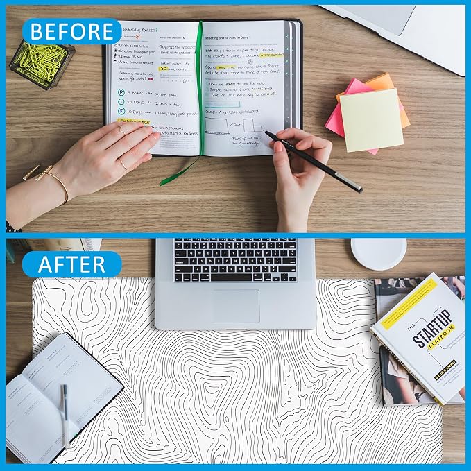Mouse Pad, Topographic Line Desk Mat - Image 6