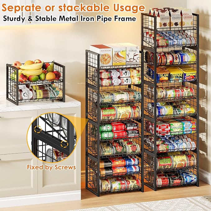 X-cosrack 2 Packs Stackable Can Rack Organizer - Image 2