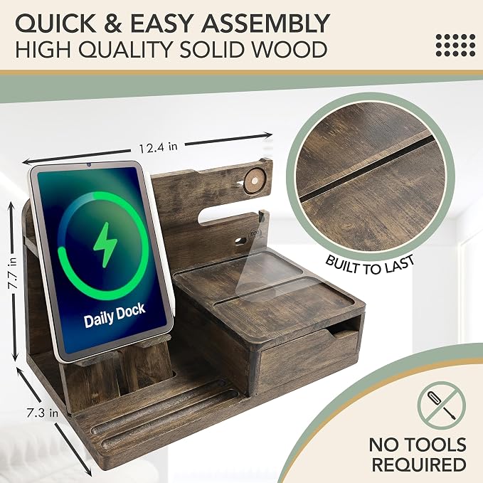 Nightstand Organizer- Bedside Docking Station - Image 7
