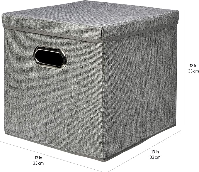 Amazon Basics Foldable Burlap Cloth Cube Storage Bin - Image 5