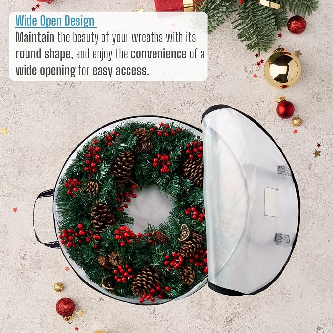 VENO 4 Pack Christmas Wreath Storage Container - Image 4