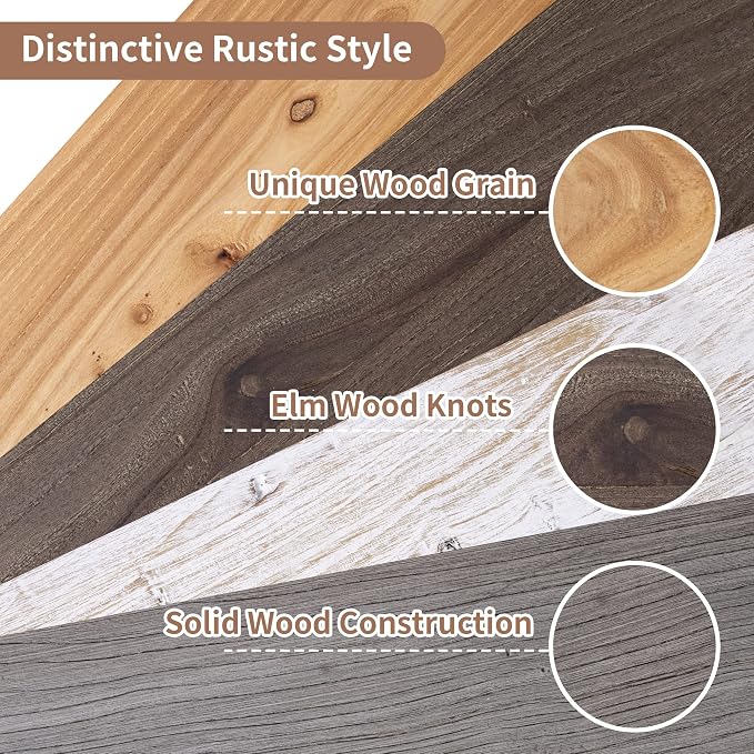 Axeman Floating Shelves for Wall, 8 Inch Deep Rustic Solid Elm Wood Wall - Image 4