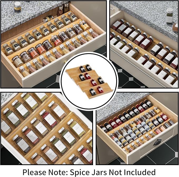 Bamboo Spice Drawer Organizer - Image 4
