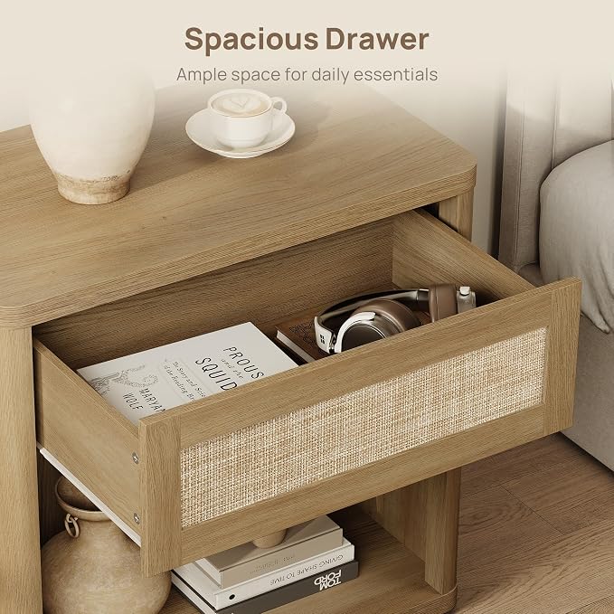 SICOTAS Night Stand Set of 2 26" Wide Large Nightstands - Image 5