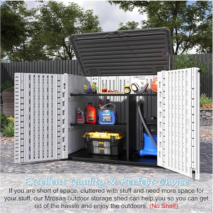 Horizontal Outdoor Storage Shed, 34 Cu.ft Outdoor Storage Cabinet Waterproof - Image 2