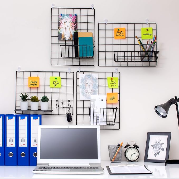 ODOXIA 4-Pack Wire Wall Grid Panel | Photo Grid Wall Decor | Metal Board - Image 5