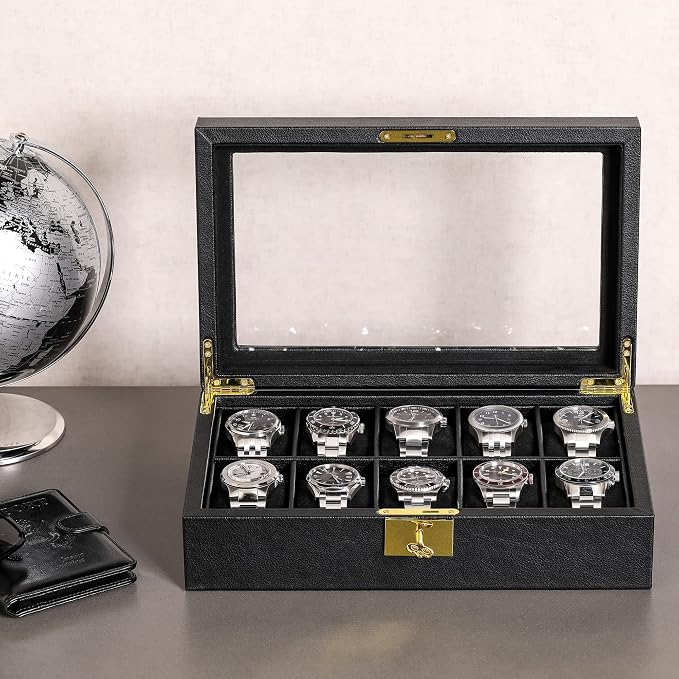 ROTHWELL 10 Slot Leather Watch Box - Image 3
