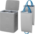 Laundry Hamper with lid, 100L Large Capacity Foldable Laundry Basket with Dual by Linnerex