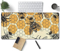 Bee and Honeycomb Large Mouse Pad, Vintage Aesthetic Gaming Desk Mat, XXL by Unknown