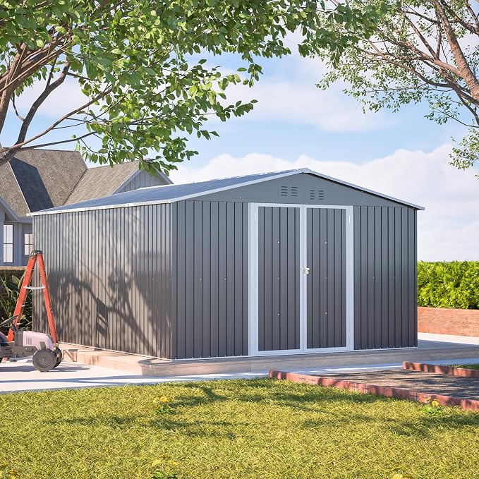 11x13 FT Outdoor Metal Storage Shed by Mulinsonfly