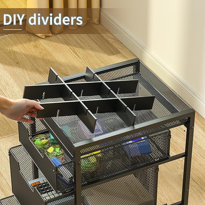 Rolling Utility Cart with 4 Drawers, Craft Organizer and Storage Carts with DIY - Image 5