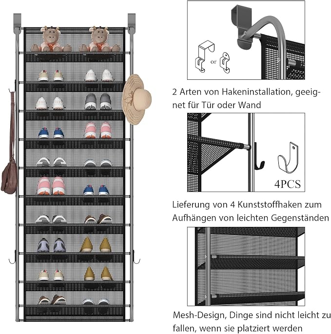 10 Tier Shoe rack Hanging Shoe Storage the door shoe rack - Image 6