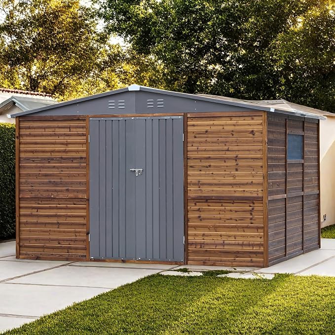 10x8 FT Wood Storage Shed, Outdoor Storage Shed - Image 7