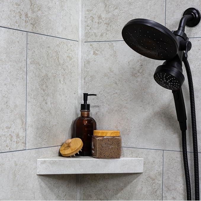 Palisade Vinyl Waterproof Corner Shower Shelf in Rain Cloud - Image 5