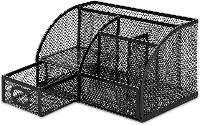 Amazon Basics Pen Holder and Desk Organizer, Office Caddy Storage, ‎9.1" x 5.9" - Image 3