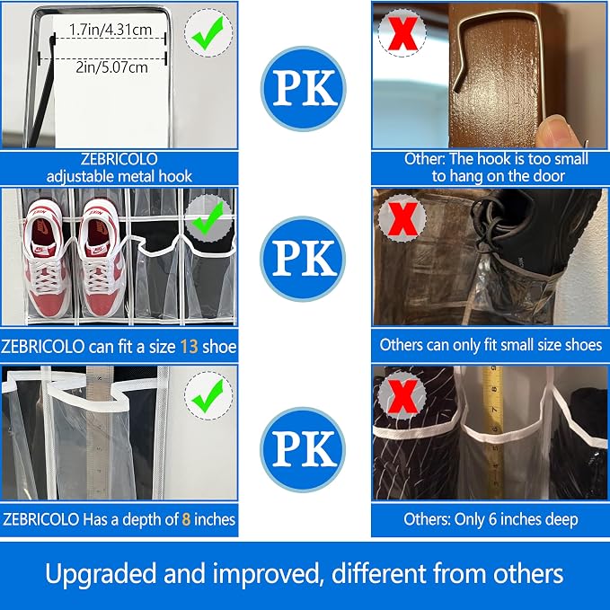 over the door shoe organizer, 2025 upgraded, over door shoe organizer, 35 Huge - Image 4