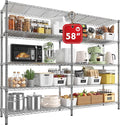 REIBII 58" W Storage Shelves Wire Shelving 1400LB Metal Shelves by REIBII