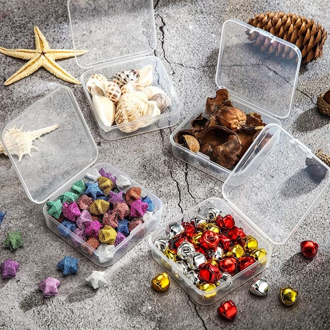 SATINIOR 24 Packs Small Clear Plastic Beads Storage Containers Box - Image 4