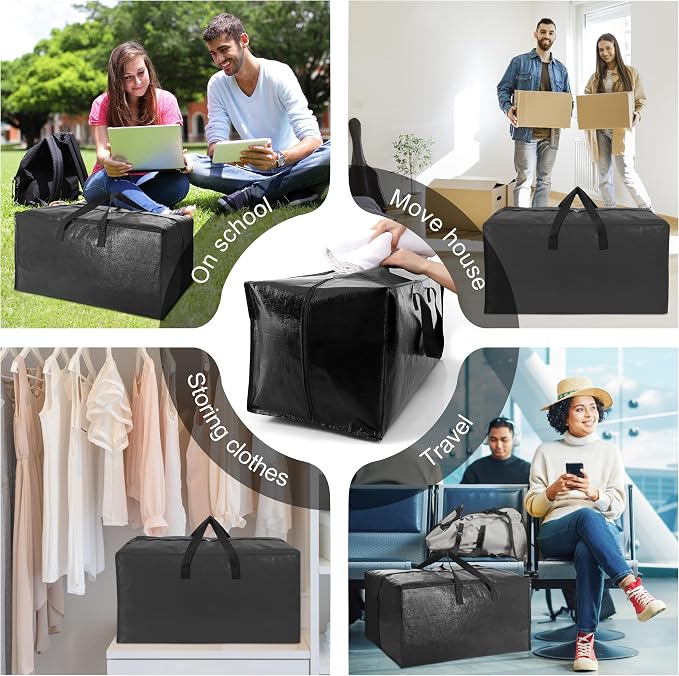 12 Pack Heavy Duty Large Moving Bags W/Backpack Straps - Image 6