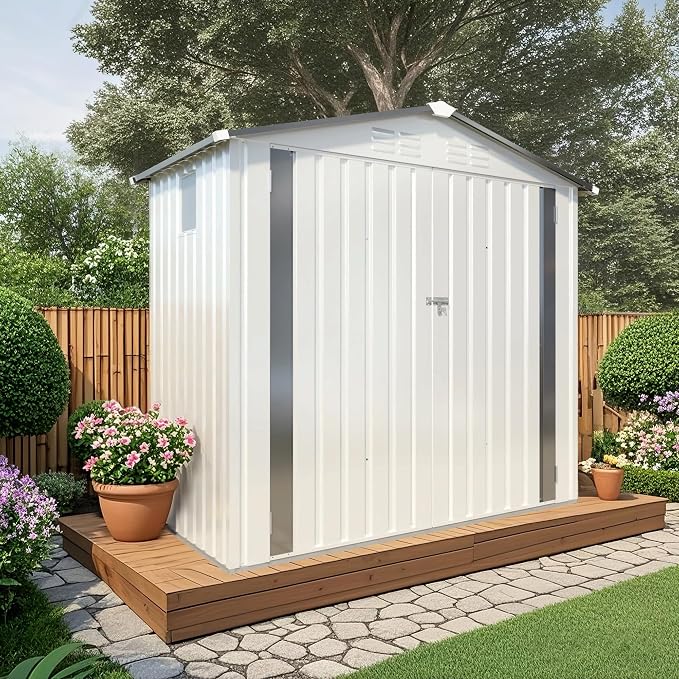 Metal Storage Shed, 6X3.6 FT Lockable Outdoor Tool Shed - Image 2