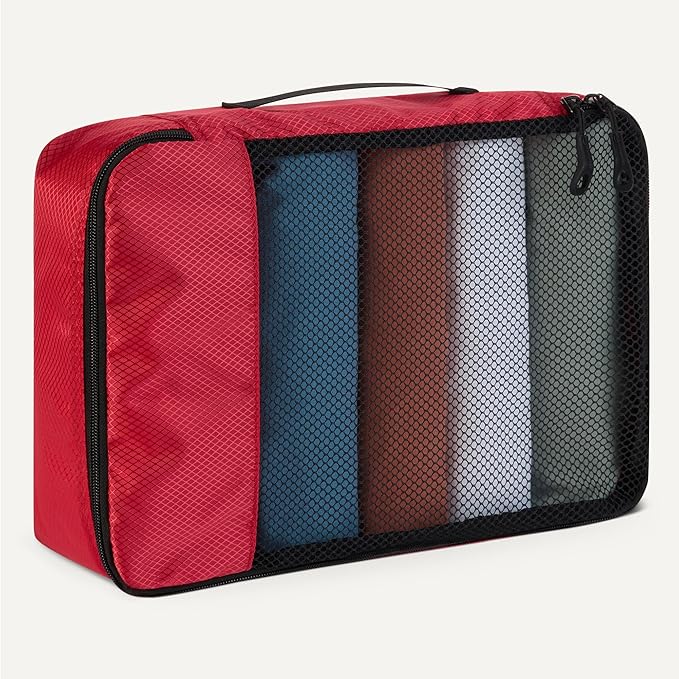 Amazon Essentials 4-Piece Packing Cubes Travel Accessories Set, Luggage - Image 4