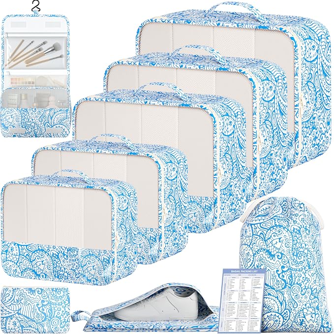 BAGAIL 9 Set Packing Cubes Luggage Packing Organizers by BAGAIL