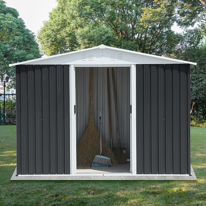 Ball & Cast 8x6 FT Outdoor Storage Shed, Metal Garden Sheds - Image 3