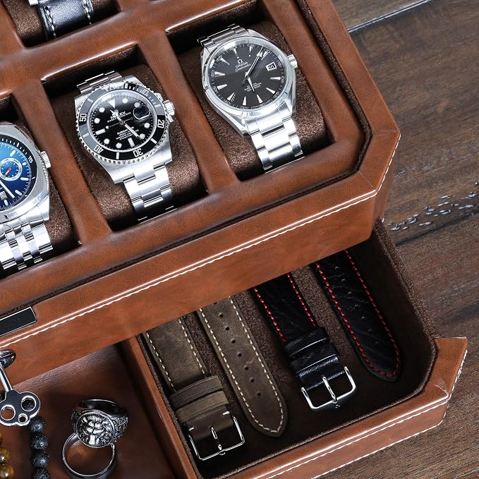 ROTHWELL 12 Slot Leather Watch Box - Image 4