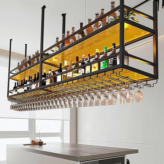39.3IN Acrylic Ceiling Wine Glass Rack - Image 7