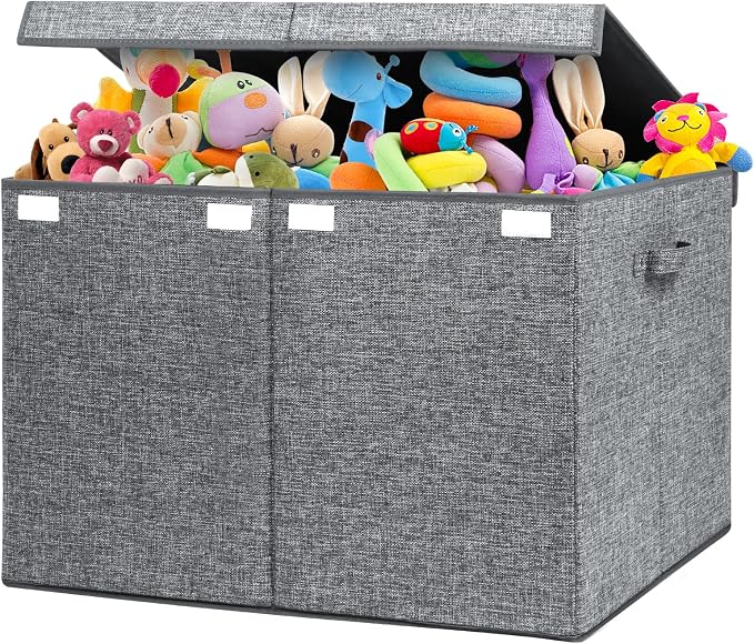 122L Large Toy Chest Box with Lid, Foldable Toy Storage Organizer Bin Boxes - Image 2