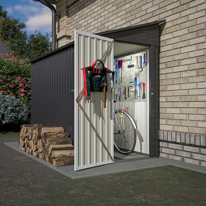 Outdoor Metal Storage Shed 4 x 8 ft, Garden Shed Lean to shed - Image 2