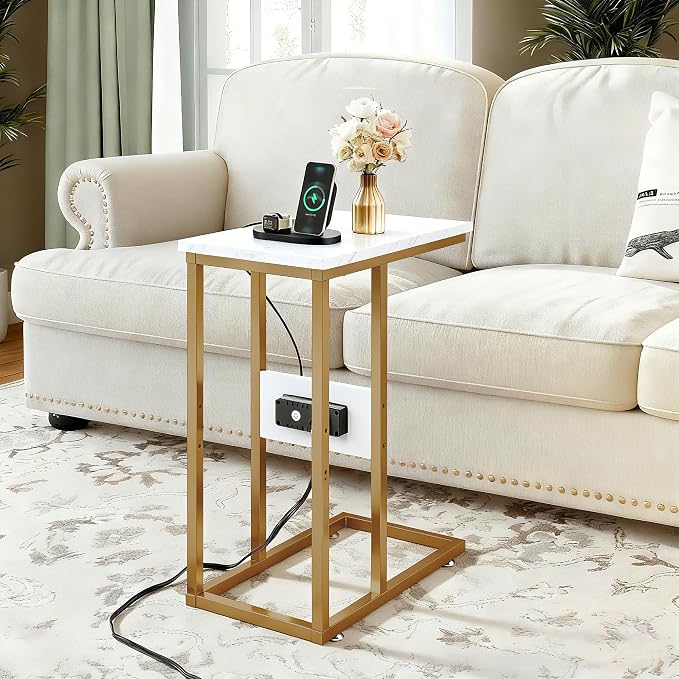 VECELO C Shaped End Side Table - Image 6
