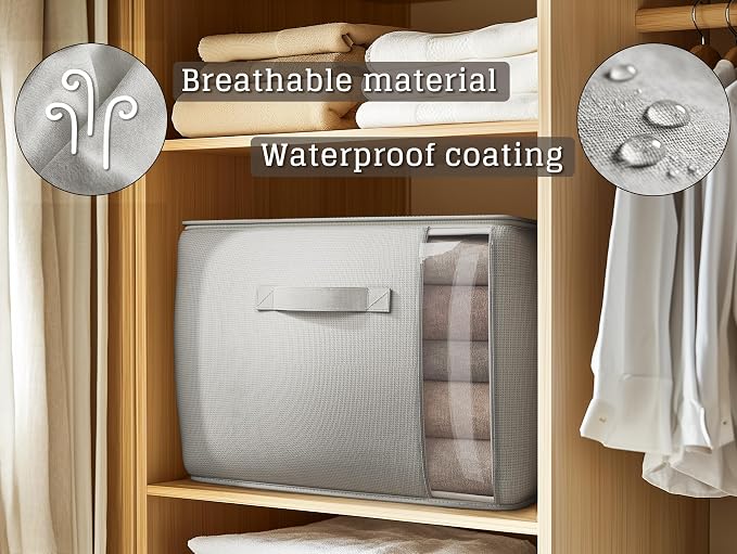 Vailando Large Canvas Comforter Storage Bags Closet Organizer - Image 2