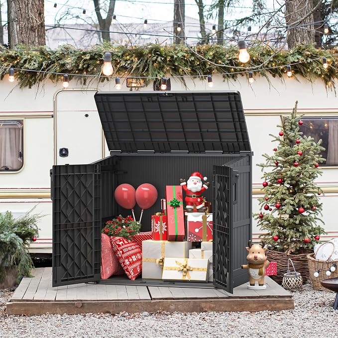 Outdoor Storage Shed 36 Cu. Ft. Resin Garden Horizontal Storage Extra Large - Image 3