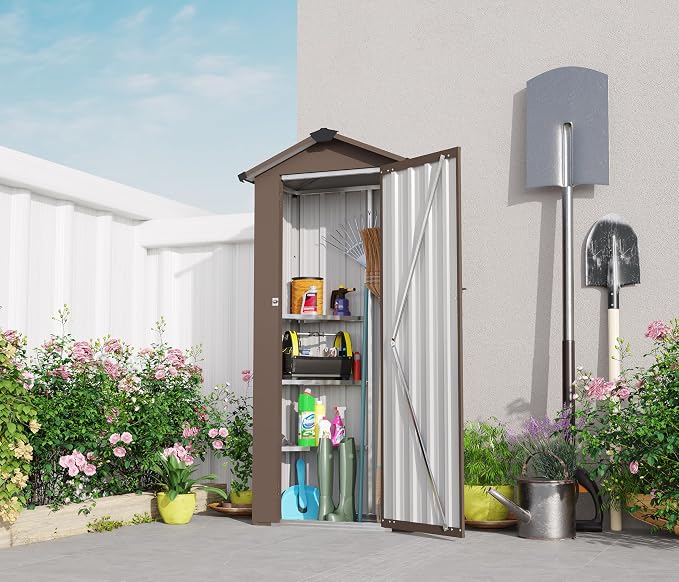 2.5x1.4 FT Mini Outdoor Storage Shed, Plastic Shed - Image 7