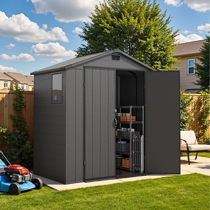 Devoko 6x4 FT Plastic Outdoor Storage Shed - Image 3