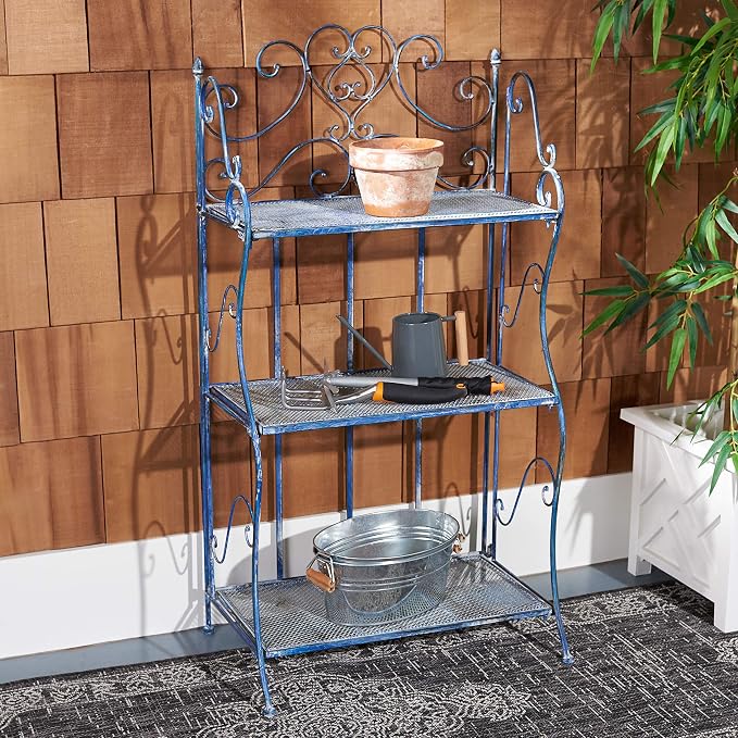 Safavieh Outdoor Collection Torus Antique Blue 3-Tier Shelf by SAFAVIEH