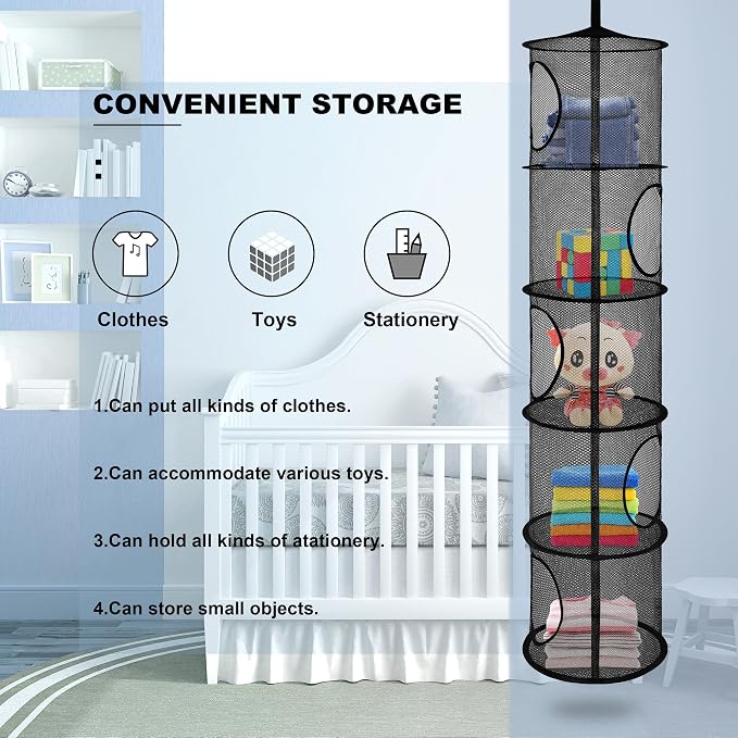 Libeder Mesh Hanging Storage Space Saver Bags Organizer, Foldable Storage - Image 6