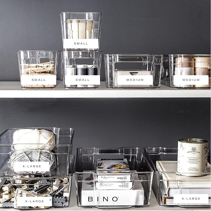 BINO | Stackable Plastic Storage Bins, Medium - Image 6