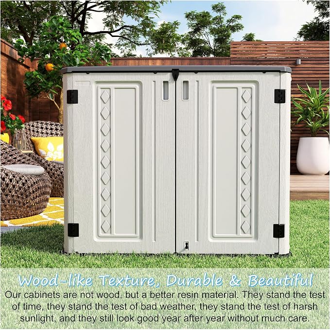 Horizontal Outdoor Storage Shed, 34 Cu.ft Outdoor Storage Cabinet Waterproof - Image 3