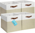 OrganiHaus 13" x 13" x 13" Cube Fabric Storage Bins Set of 4, Fabric Storage by OrganiHaus